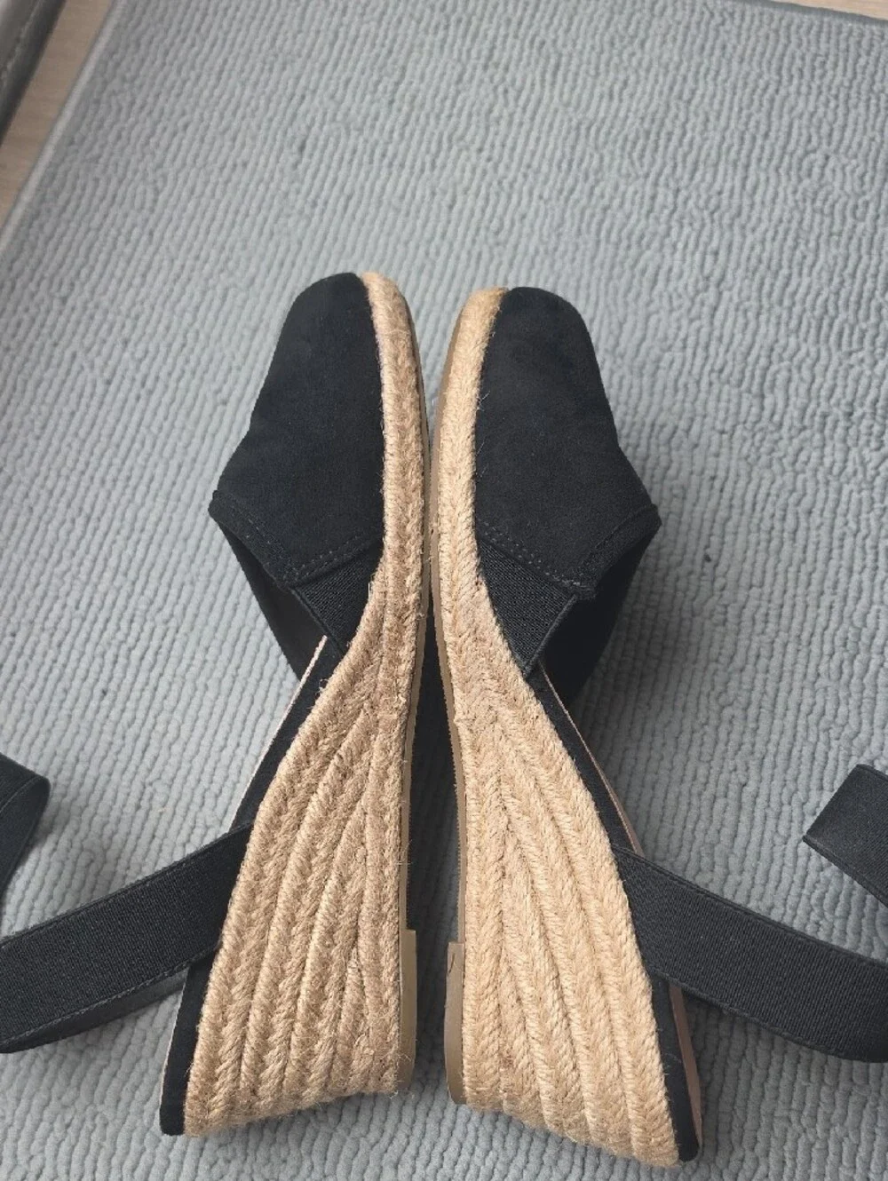 Dream Pairs Black Ankle-Strap Wedge Espadrilles -